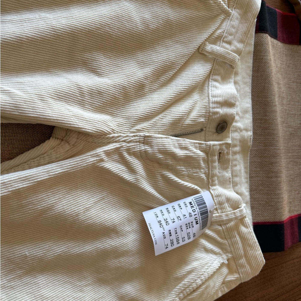 Brandy Melville Cream Corduroy Flare Pants brand new with tag